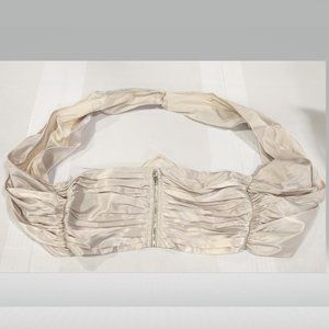 Sleekin' Out Satin Corset Top - Champagne